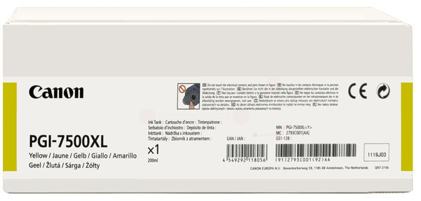 Original Canon PGI7500XLY | 2793C001 Tinte Gelb