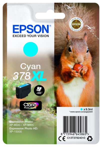 Original Epson 378XL | C13T37924010 Tinte Cyan XL