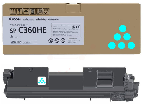 Original Ricoh Type SPC360HE | 408185 Toner Cyan XL