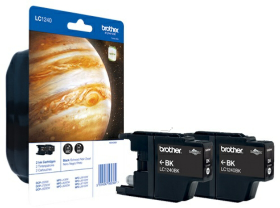 Original Brother LC1240BKBP2DR Tinte Schwarz Doppelpack