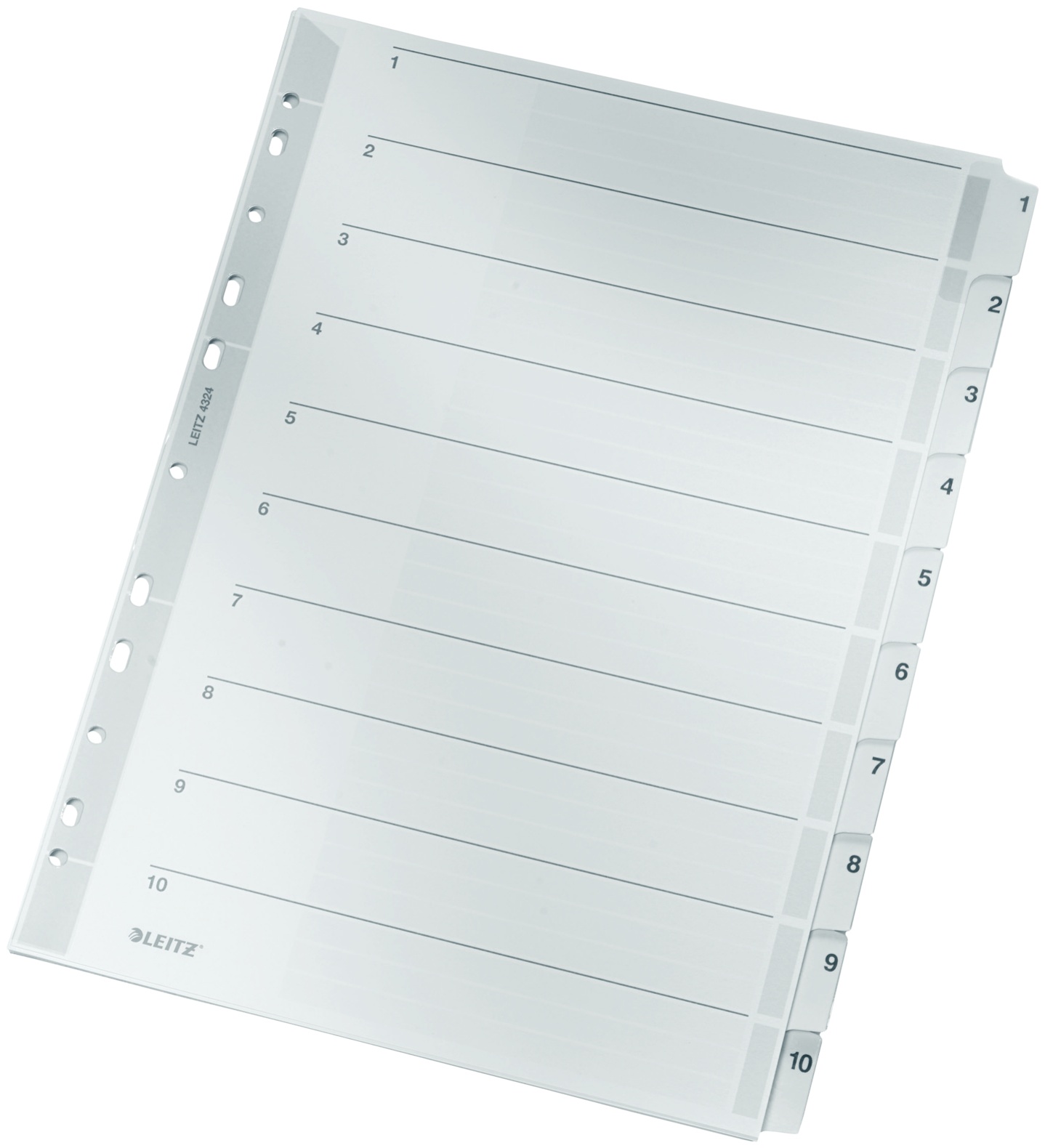 Leitz Register | DIN A4 | 1-10 · 10-teilig | Grau