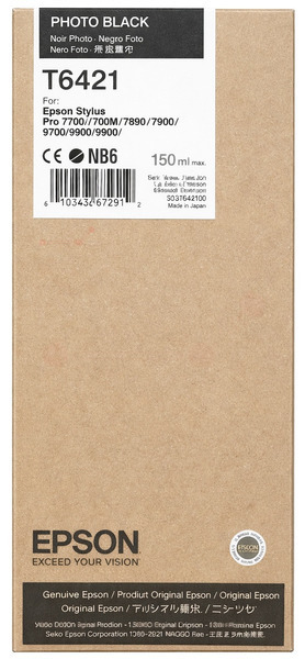 Original Epson T6421 | C13T642100 Tintenpatrone Foto Schwarz
