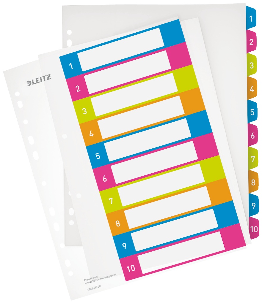 Leitz Register WOW | DIN A4 | 1-10 · 10-teilig | Mehrfarbig
