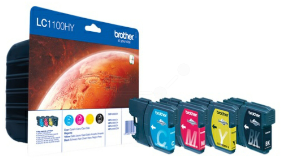 Original Brother LC1100HYVALBPDR Tinte BK/C/M/Y Spar Set XL