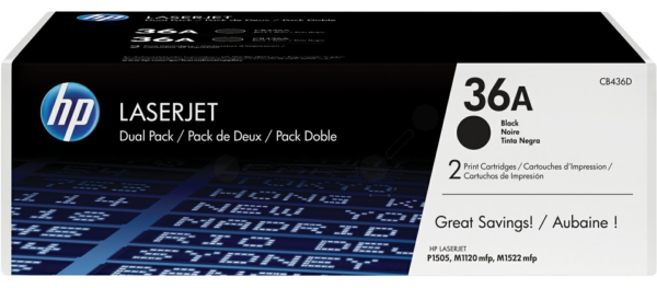 Original HP CB436AD / 36A Toner Schwarz Doppelpack