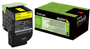 Original Lexmark 80C2HY0 | 802HY Toner Gelb XL ( A-Ware )