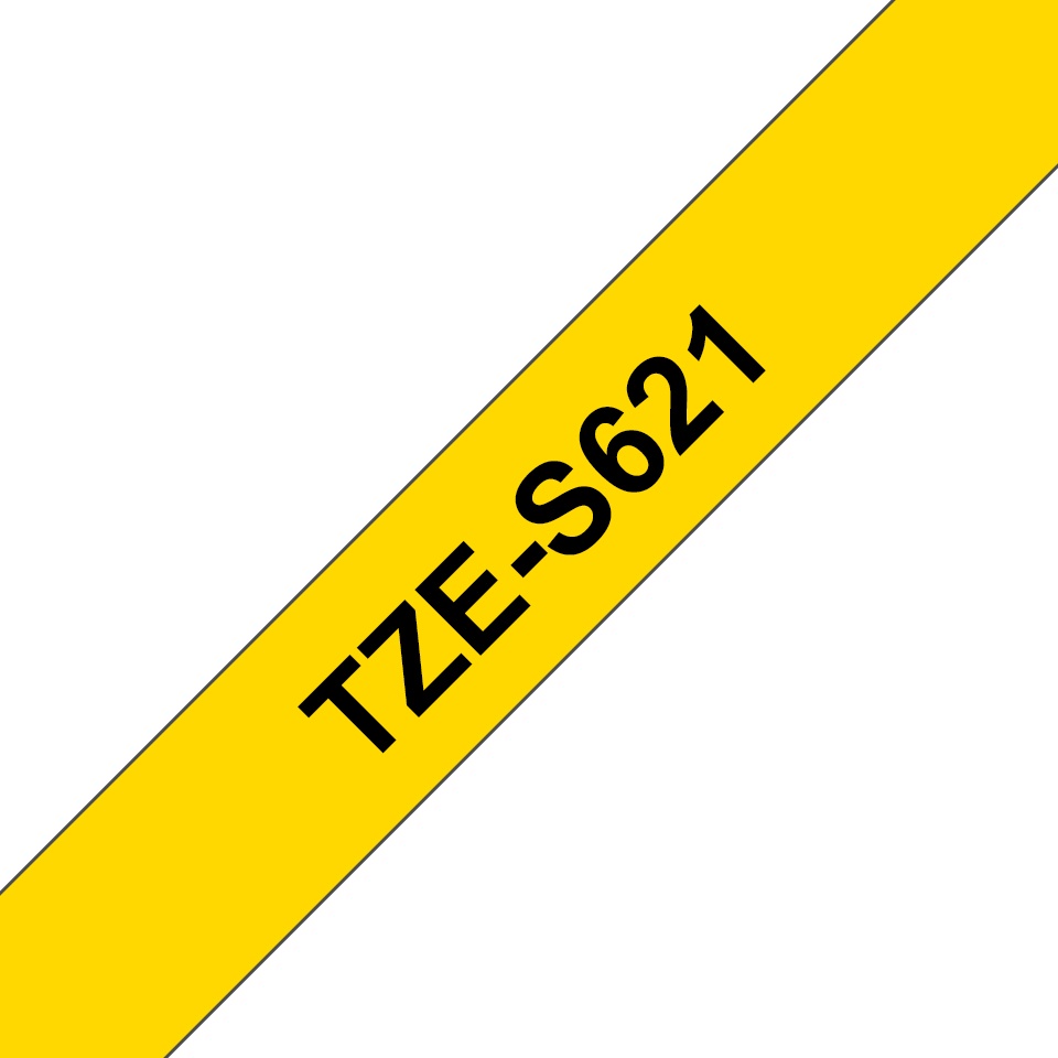 Brother Schriftband TZe-S621 | 9 mm | Schwarz auf Gelb | 8 m