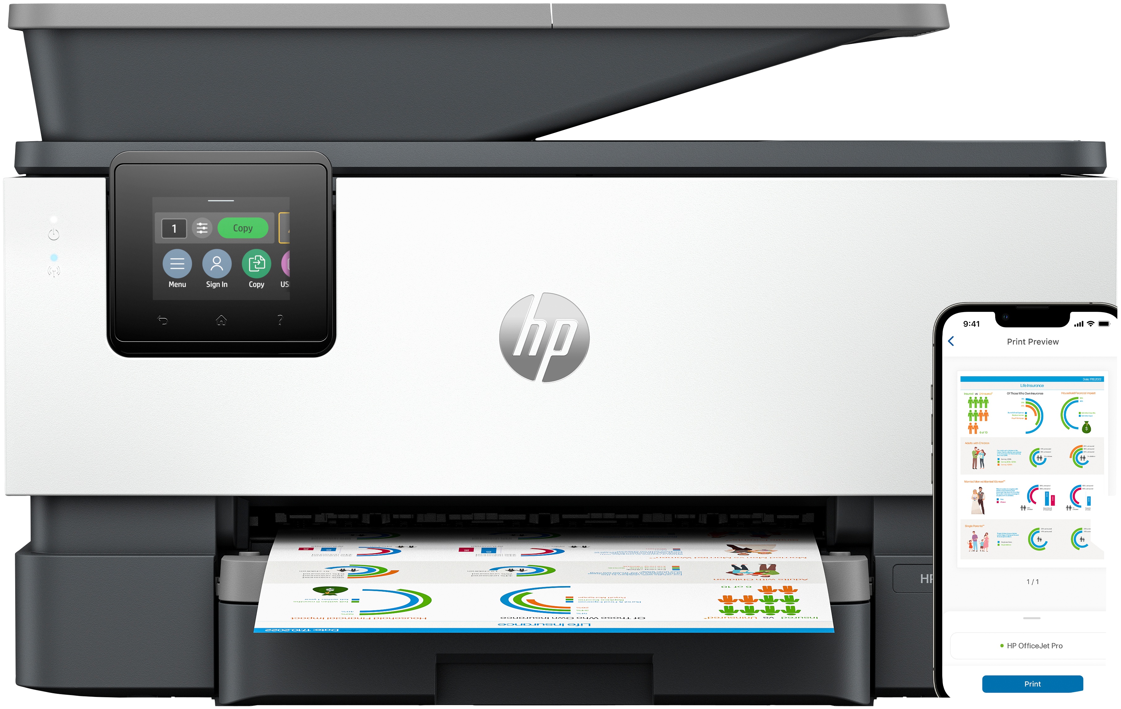 HP OfficeJet Pro 9120b Farb Tinten Multifunktionsdrucker | A4 | 20 S./Min | Duplex | WLAN