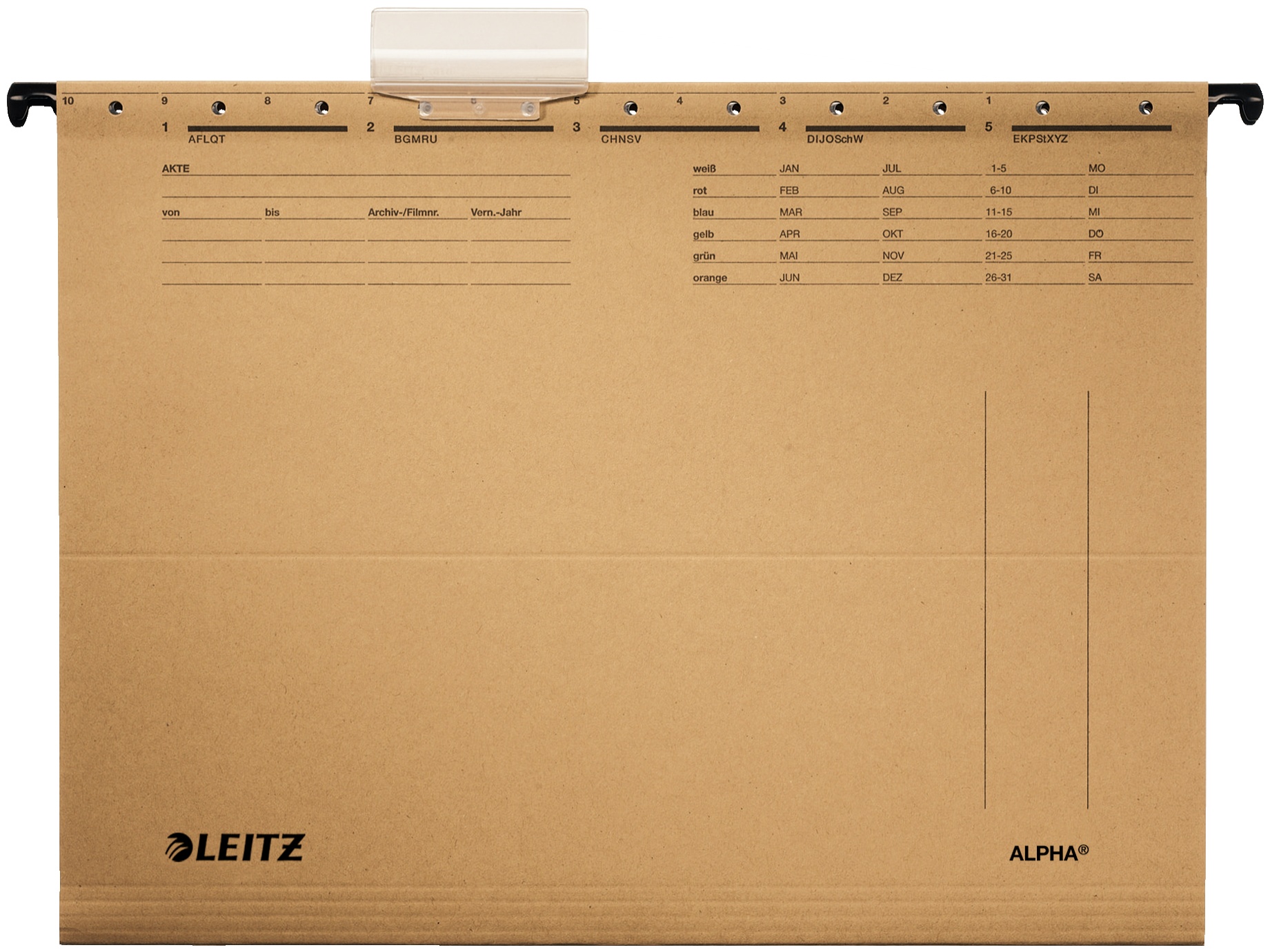 Leitz Hängemappe ALPHA 1915 | DIN A4 | Karton, Metall | Braun | 10er-Pack