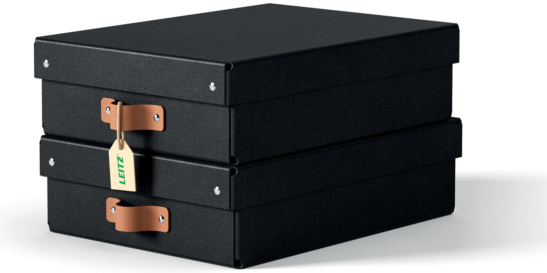 Leitz Aufbewahrungsbox Puro | 8 l | 27 x 37 x 10 cm | Schwarz | 2er-Pack