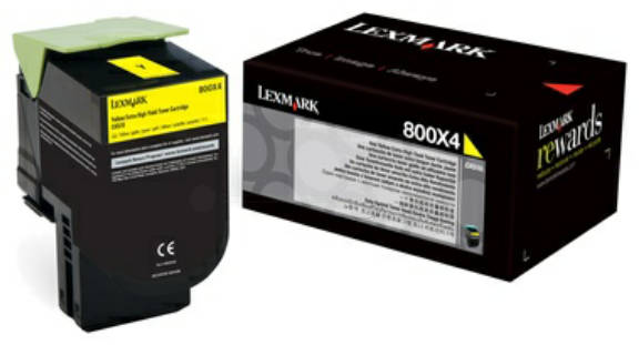Original Lexmark 80C0X40 / 800X4 Toner Gelb