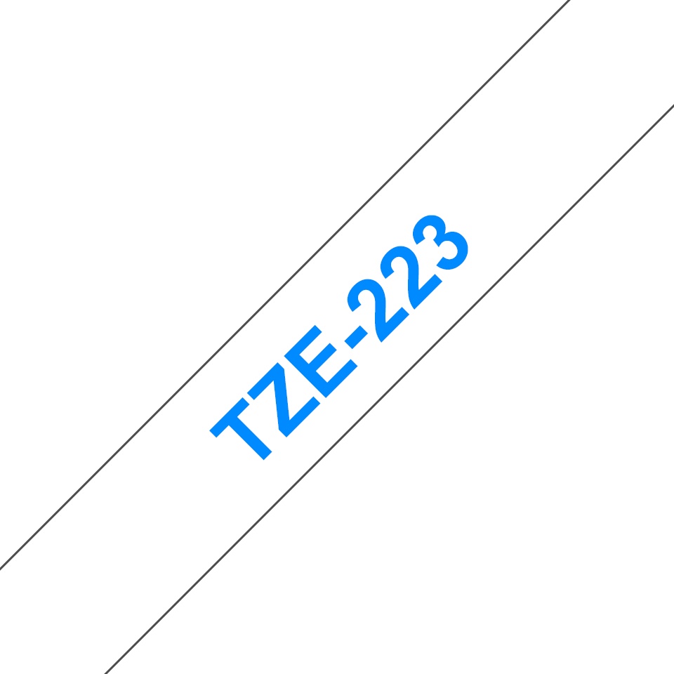 Brother Schriftband TZe-223 | 9 mm | Blau auf Weiß | 8 m