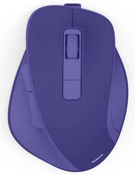 Hama WM-500 Ergonomische Maus | Funk (2,4 GHz) | Akku | 6 Tasten | 1600 dpi | Rechtshänder | Blau