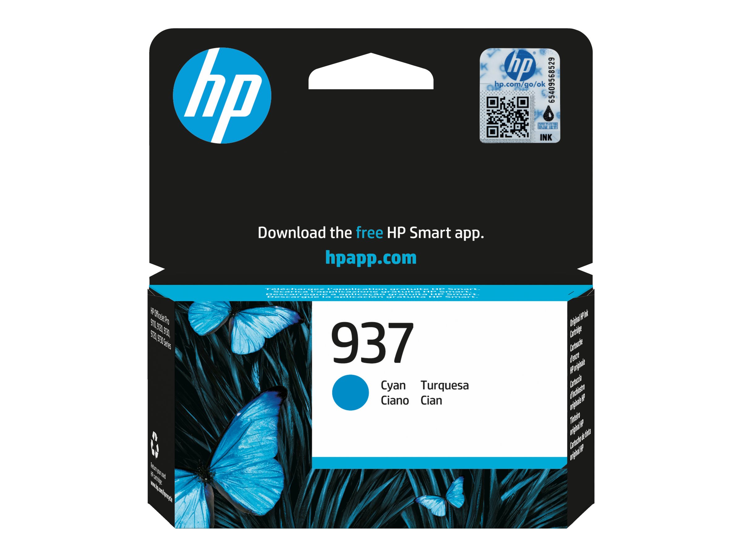 Original HP 937 | 4S6W2NE Tinte Cyan