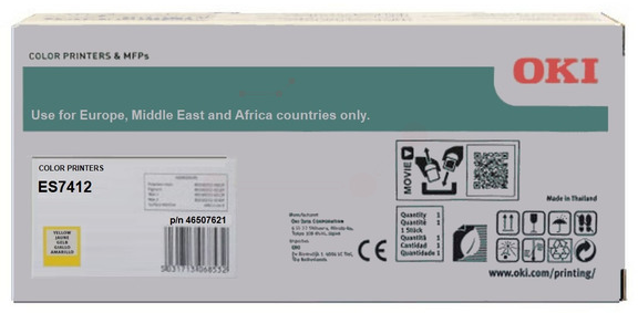 Original OKI 46507621 Toner Gelb