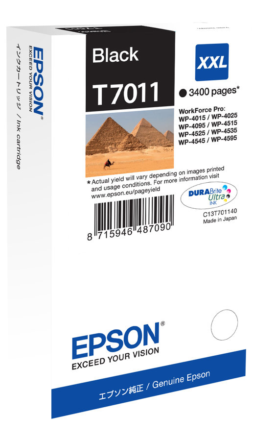 Original Epson T7011 | C13T70114010 Tinte Schwarz XXL ( 2027 )