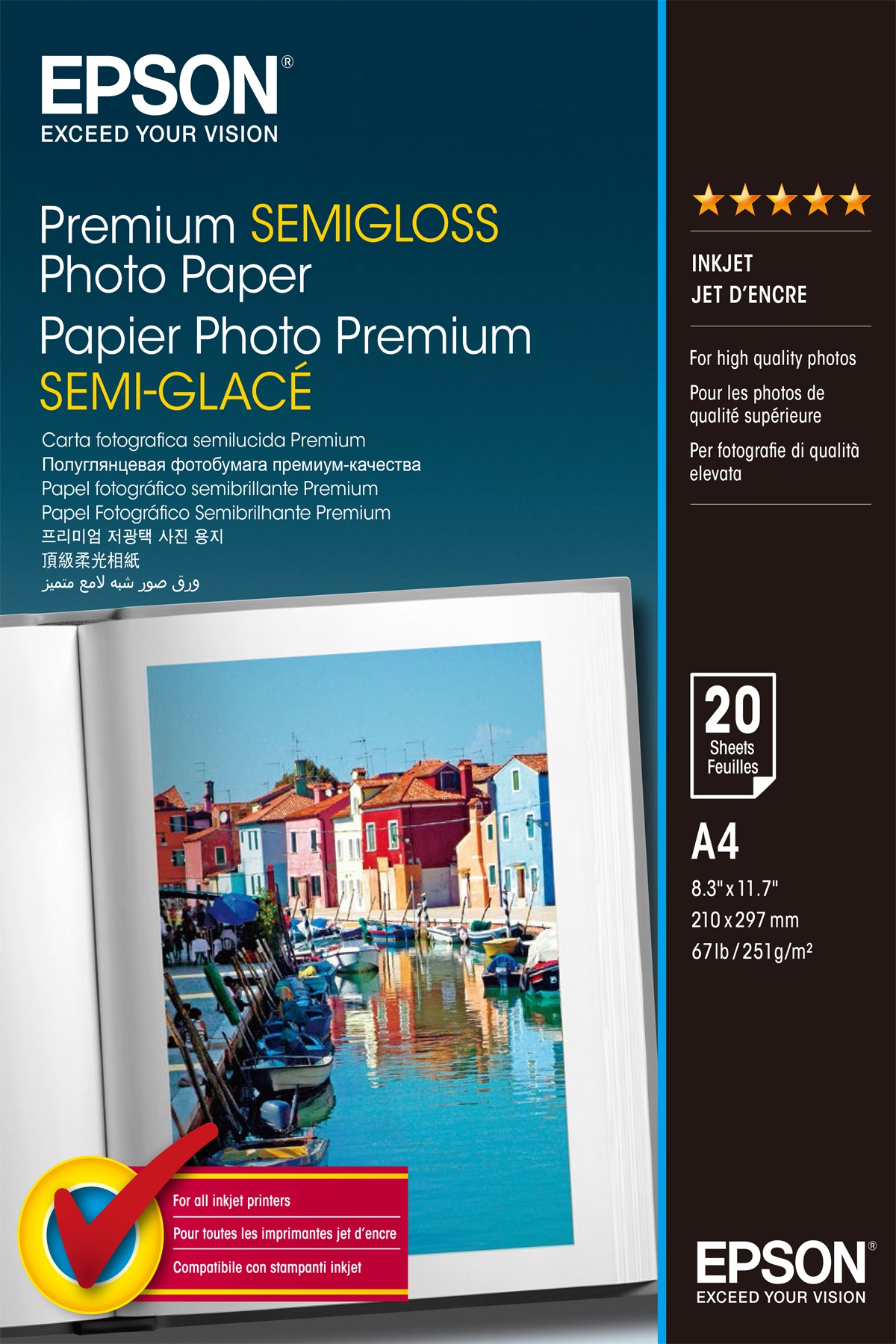 Epson Fotopapier S041332 Seidenmatt | A4 | 251 g/m² | 20 Blatt