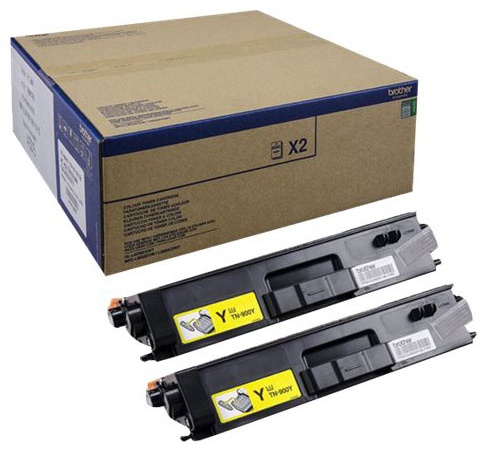 Original Brother TN900YTWIN Toner Gelb Doppelpack