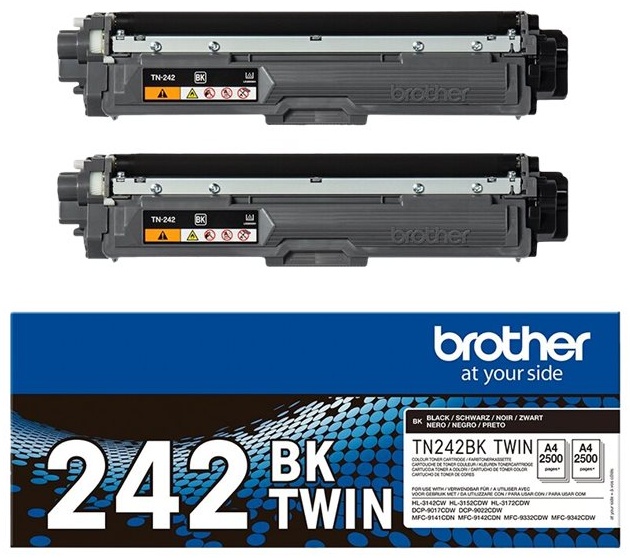 Original Brother TN242BKTWIN | Schwarz 2er-Pack