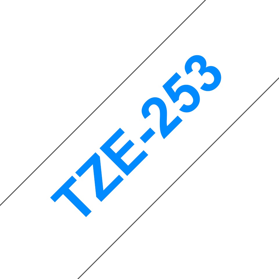 Brother Schriftband TZe-253 | 24 mm | Blau auf Weiß | 8 m