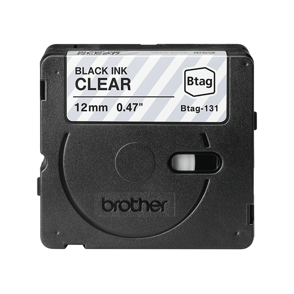 Brother Schriftband Btag BTAG131 | 12 mm | Schwarz auf Transparent | 4 m