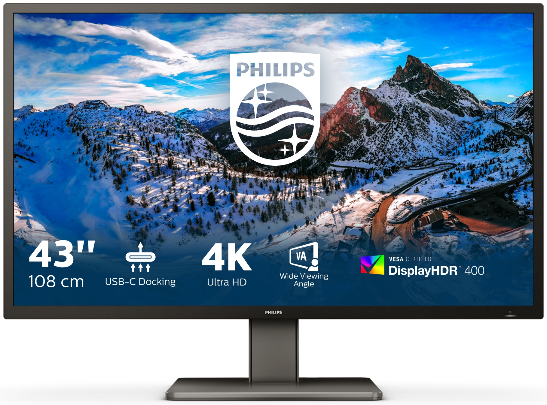 Philips P Line | 439P1/00 Monitor 42,5 zoll | 108 cm | 4K UHD | 3840 x 2160 | Schwarz