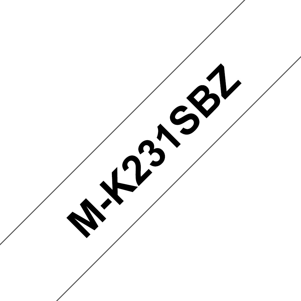 Brother Schriftband M-K M-K231S | 12 mm | Schwarz auf Weiß | 8 m