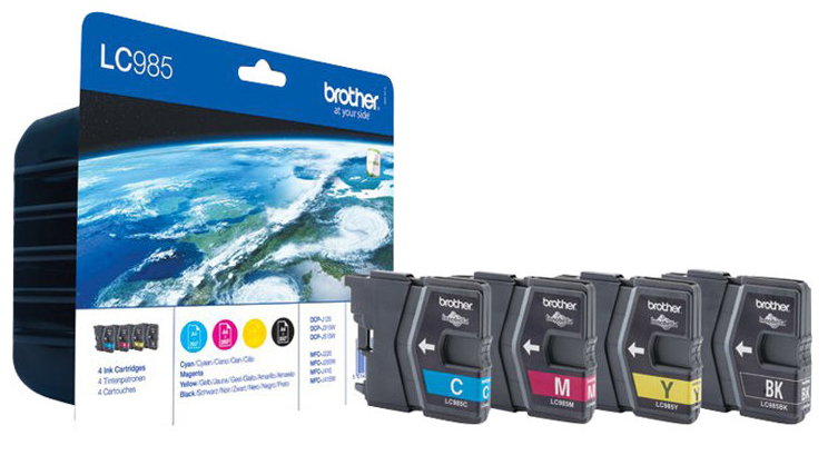 Original Brother LC985VALBPDR Tinte BK/C/M/Y Spar Set