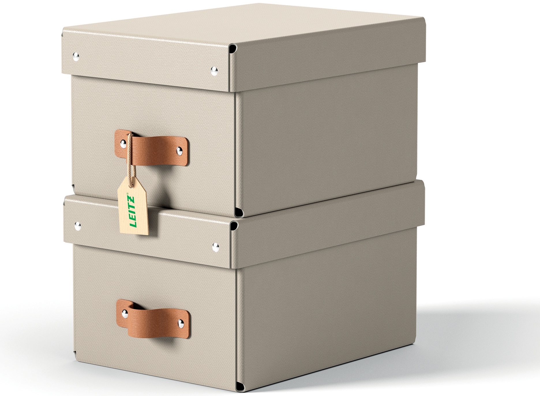 Leitz Aufbewahrungsbox Puro | 7 l | 20 x 28 x 15 cm | Beige | 2er-Pack