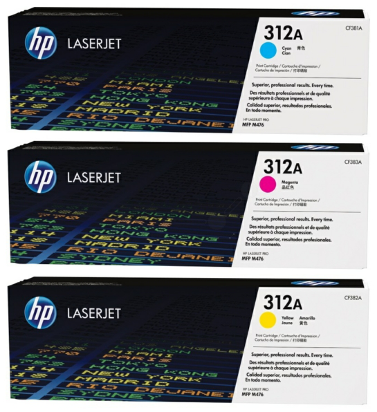 Original HP CF440AM | 312A Toner C/M/Y | 3 Stück