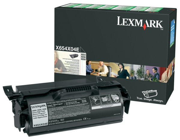 Original Lexmark X654X04E Toner Schwarz XXL für Etiketten