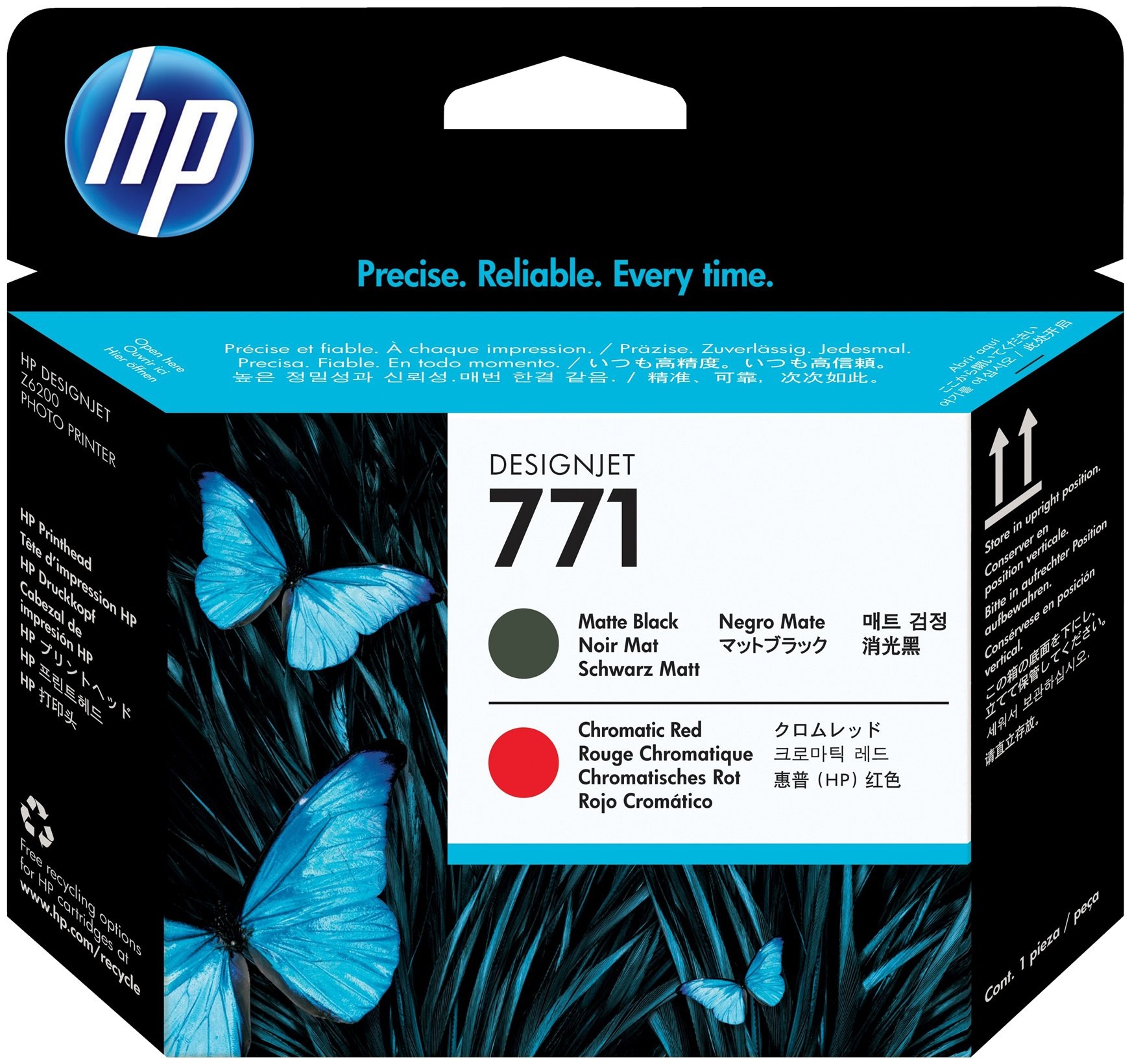 Original HP 771 | CE017A Druckkopf Matt Schwarz & Chromatisches Rot ( 09.2026 )