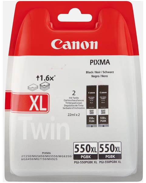 Original Canon PGI-550PGBK XL | 6431B010 Tinte Foto Schwarz Twin Pack XL