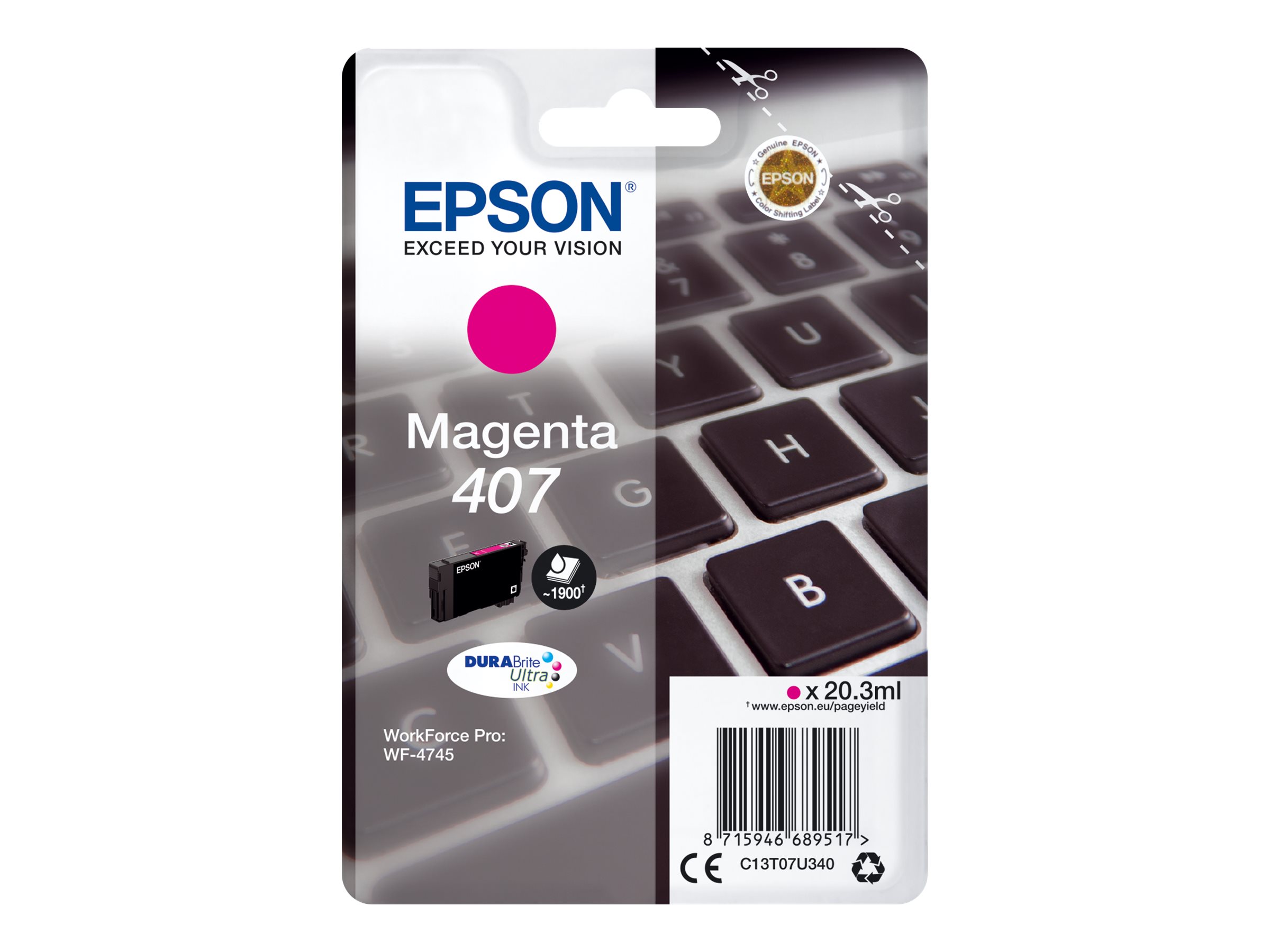 Original Epson 407 | C13T07U440 Tinte Gelb