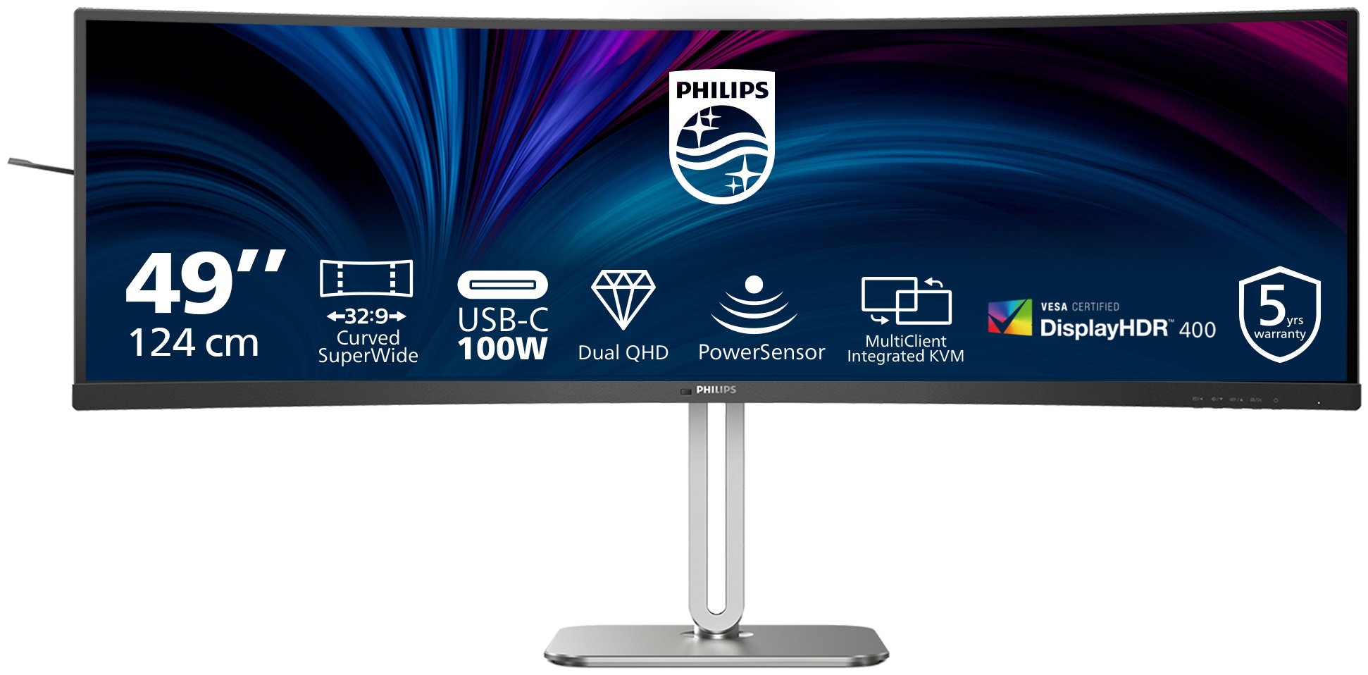 Philips 5000 series | 49B2U5900C/00 Curved-Monitor 48,8 zoll | 124 cm | DQHD | 5120 x 1440 | Schwarz