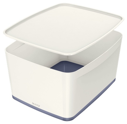 Leitz Aufbewahrungsbox MyBox | 18 l | 38,5 x 31,8 x 19,8 cm | Perlweiß/Grau