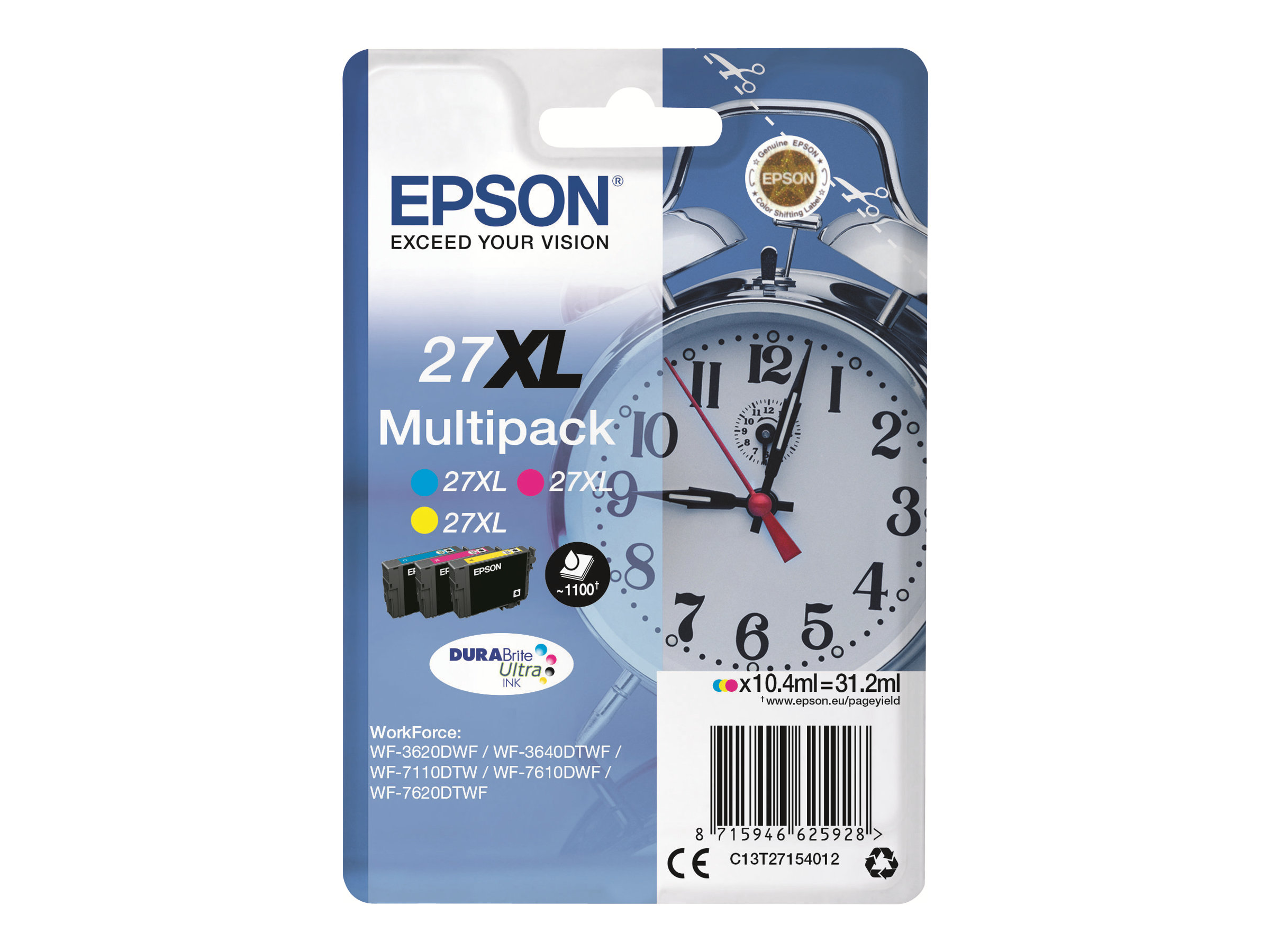 Original Epson 27XL | C13T27154012 Tinte C/M/Y Spar Set XL