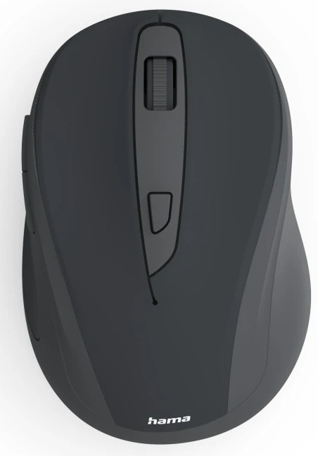 Hama WM-400 Ergonomische Maus | Funk (2,4 GHz) | 2× AAA-Batterie | 6 Tasten | 1600 dpi | Rechtshänder | Schwarz