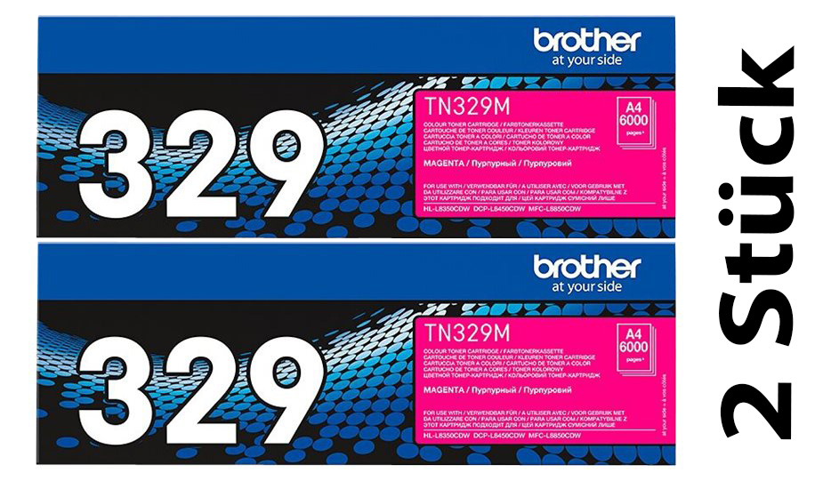 Original Brother TN329MTWIN Toner Magenta ( 2 Stück )
