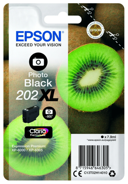 Original Epson 202XL | C13T02H14010 Tinte Foto Schwarz XL