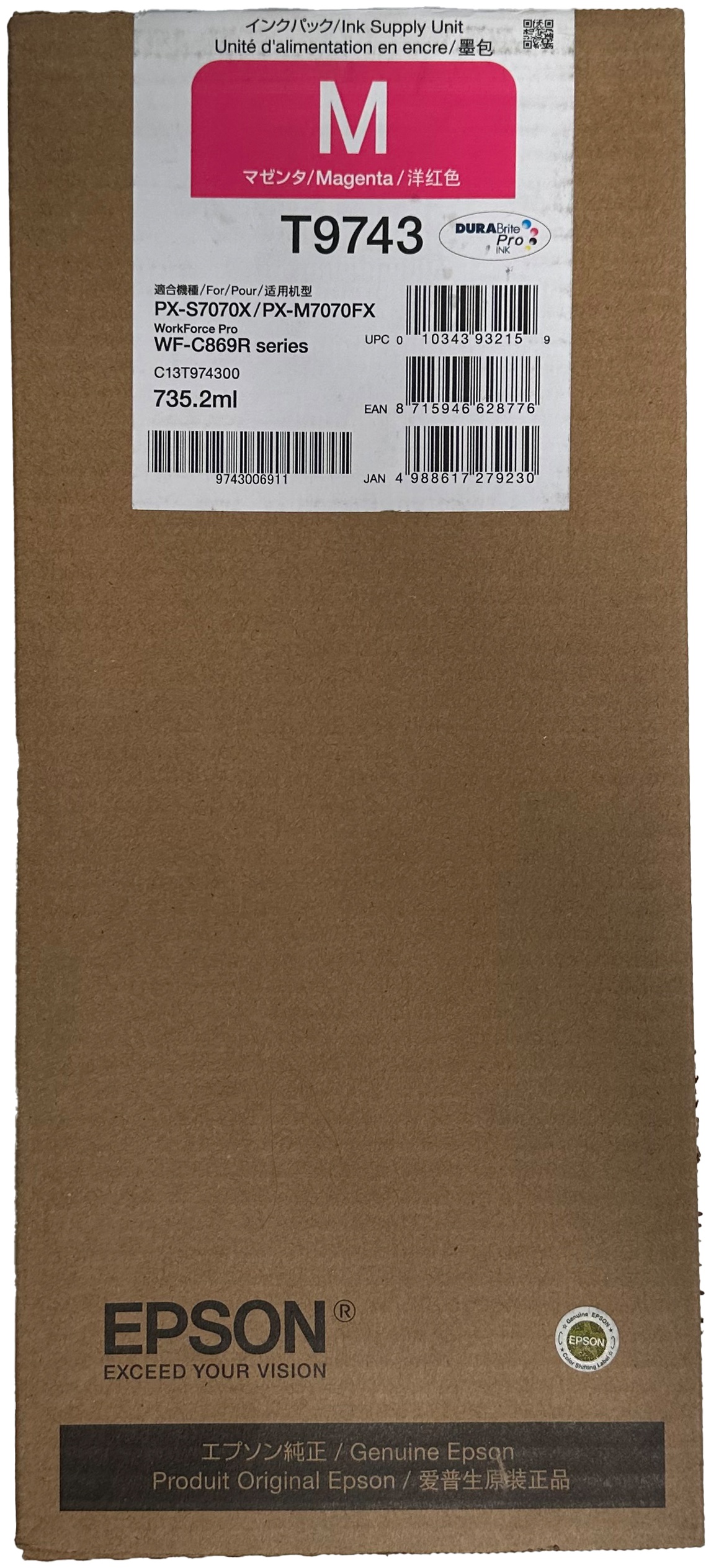 Original Epson T9743 | C13T974300 | C13T97430N Tinte Magenta XL ( 2023 )