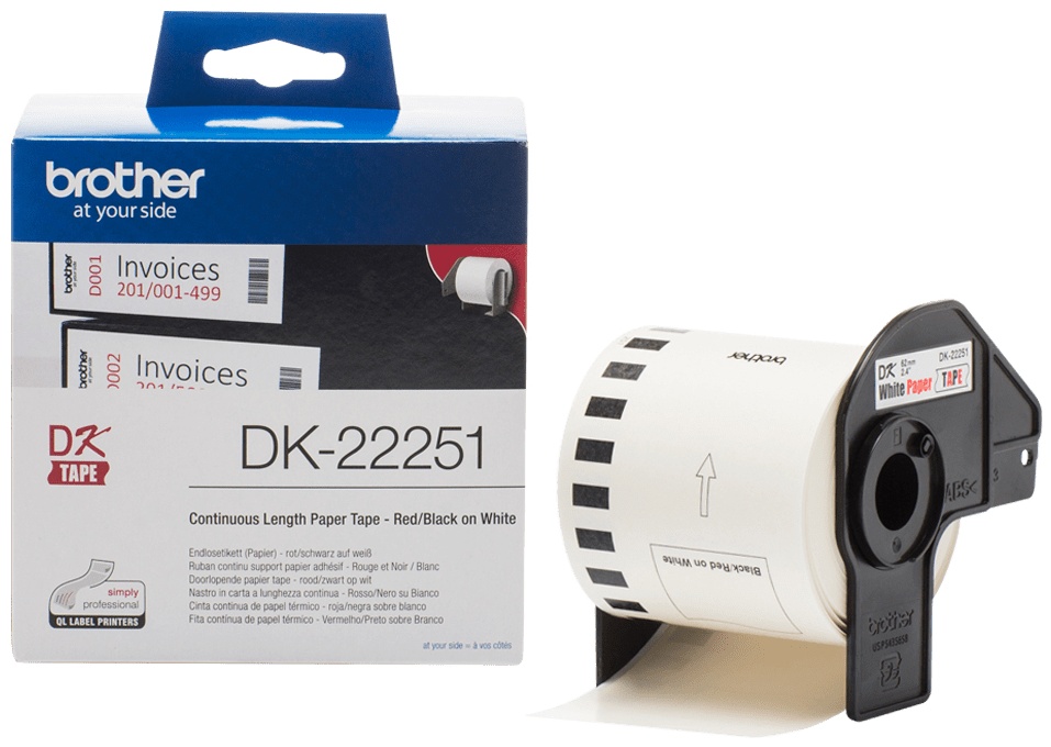 Brother Endlospapierrolle DK22251 | 62 mm | Weiß