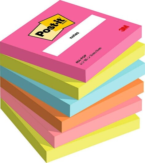Post-it® Haftnotizen Poptimistic Collection | Mehrfarbig | 100 Blatt/Block | 6er-Pack