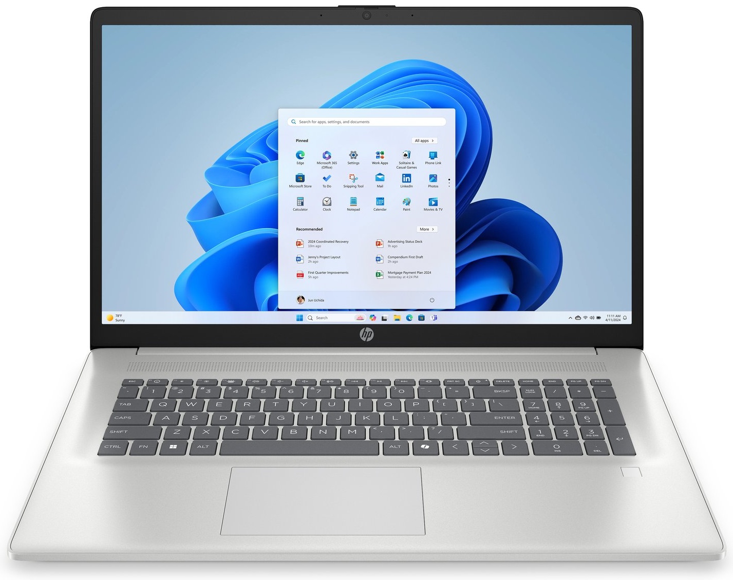 HP 17-cp2057ng Laptop 17,3 Zoll | AMD Ryzen 5 7520U | 16 GB RAM | 1 TB SSD | Windows 11 Home
