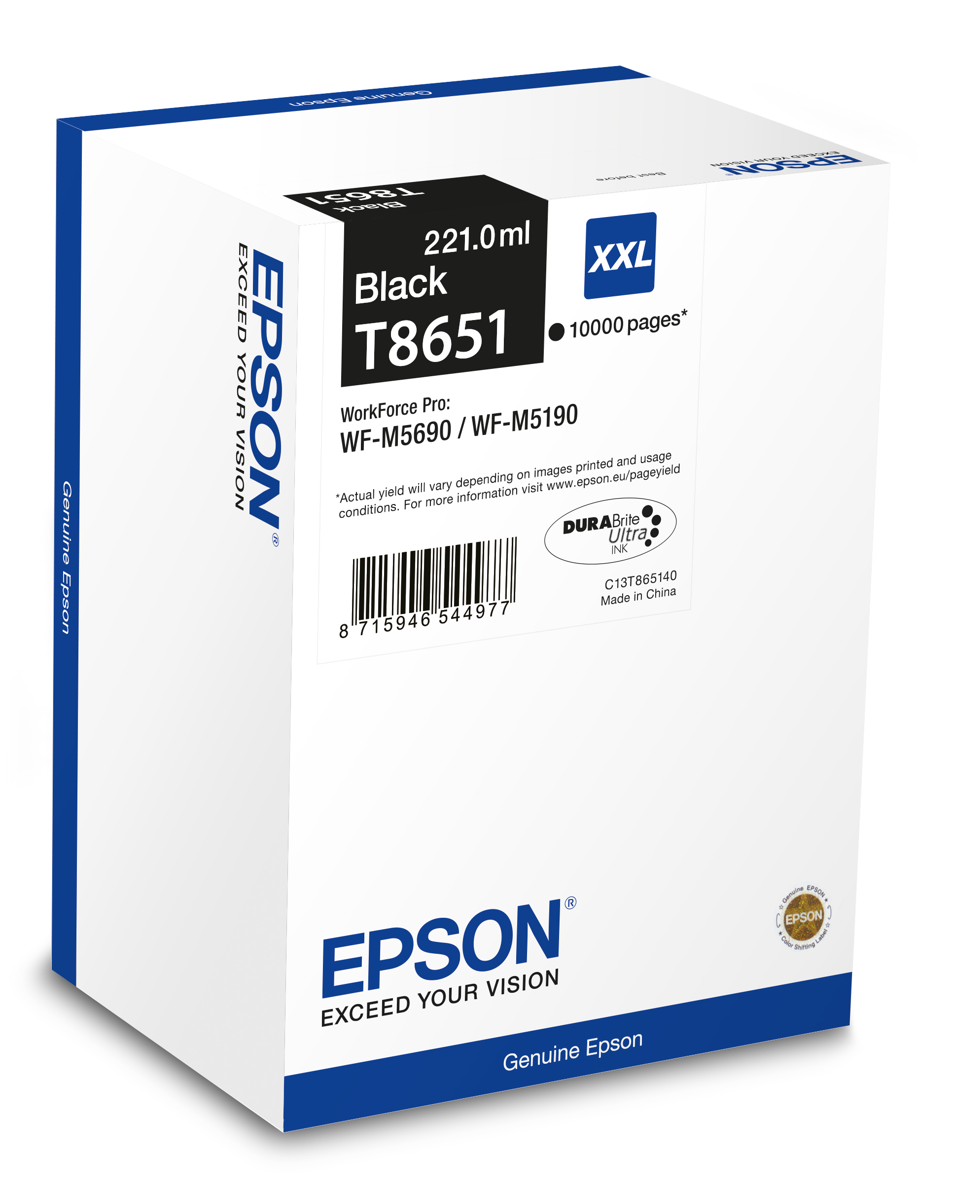 Original Epson 86XXL | T8651XXL | C13T865140 Tinte Schwarz XXL