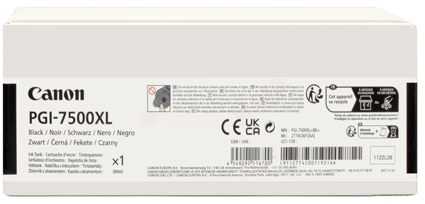 Original Canon PGI7500XLBK | 2774C001 Tinte Schwarz