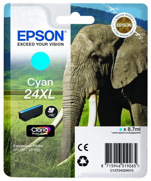 Original Epson 24XL | C13T24324012 Tinte Cyan XL