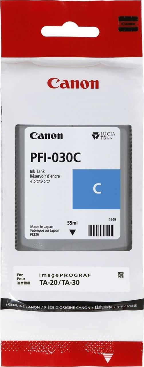 Original Canon PFI030C | 3490C001 Tinte Cyan