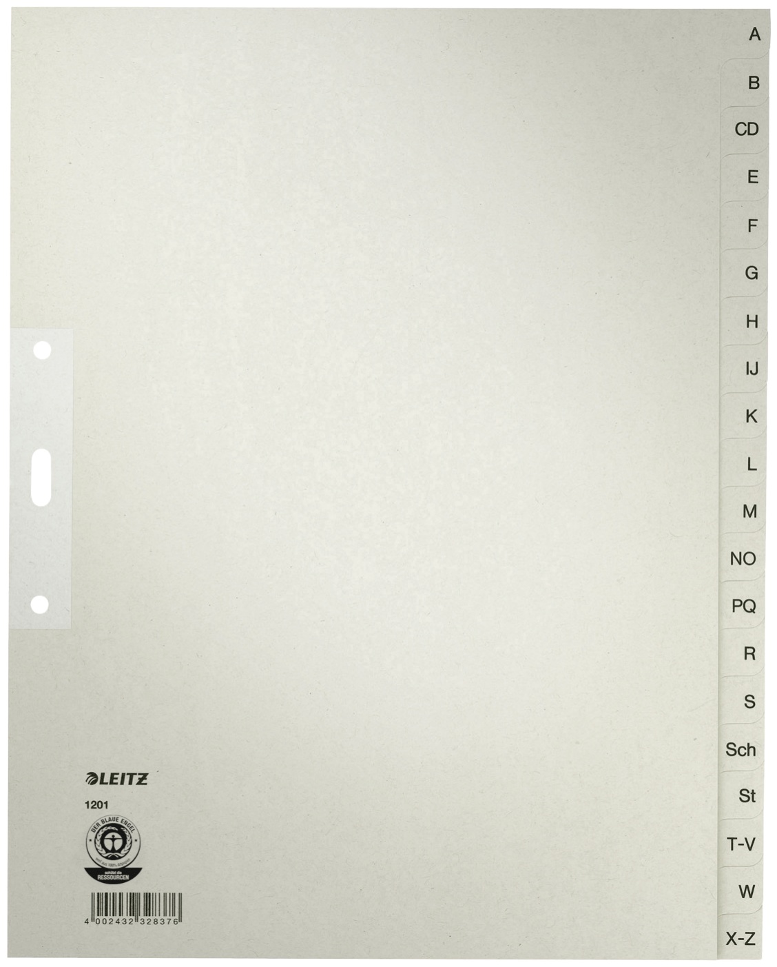 Leitz Register 1201 | DIN A4 | A-Z · 20-teilig | Grau