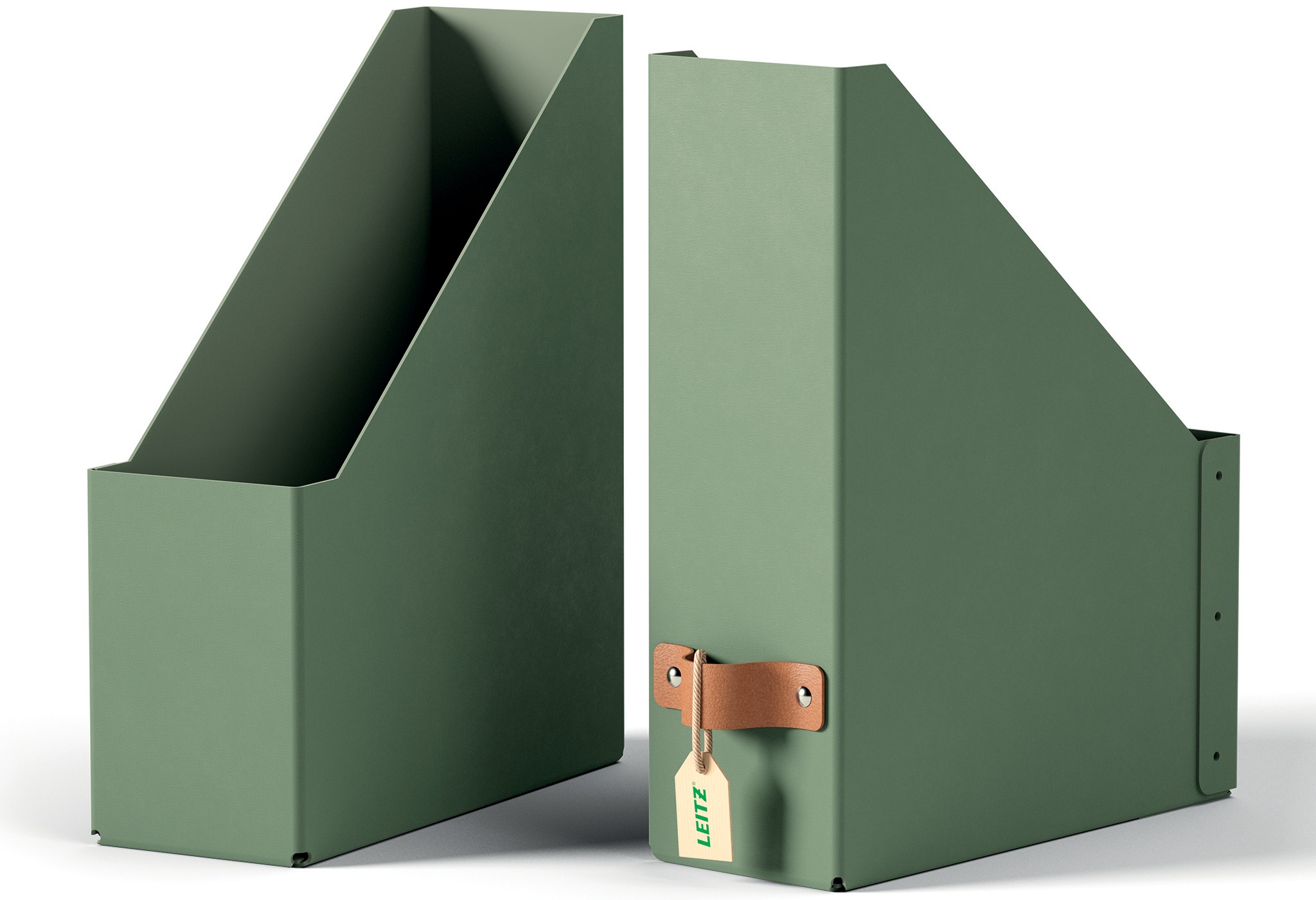 Leitz Stehsammler Puro | DIN A4 | Karton | Grün | 2er-Pack
